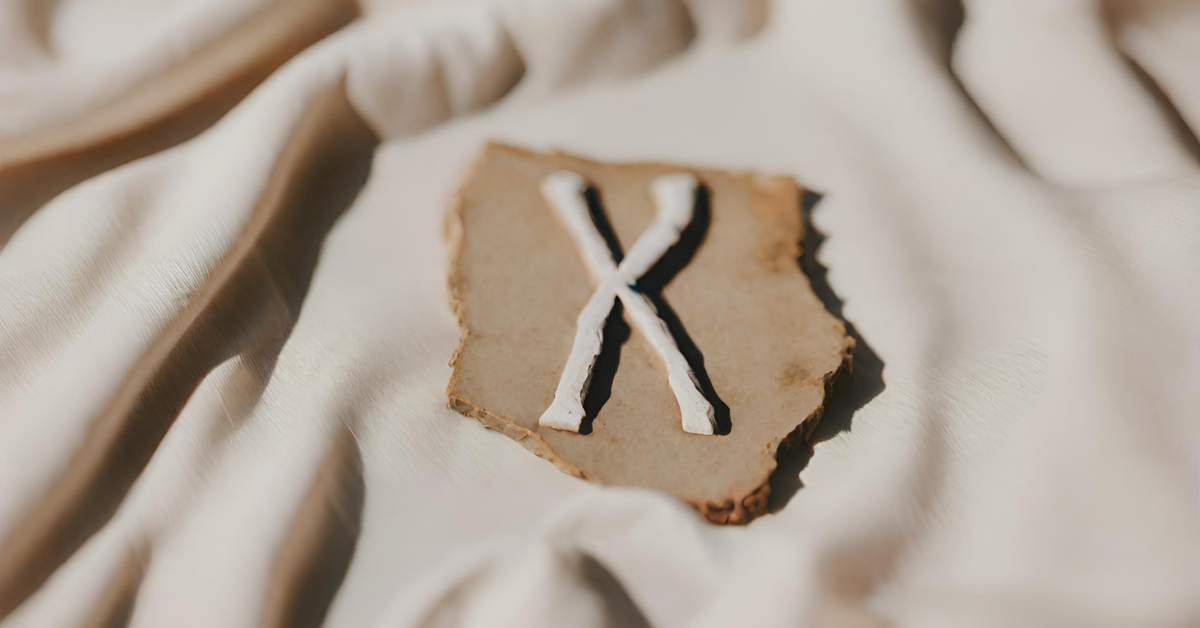The letter x on a piece of cloth.